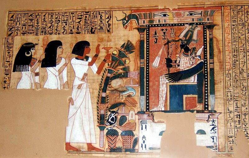 отрывок Книги мертвых древнего Египта, хранившаяся в Лувре
