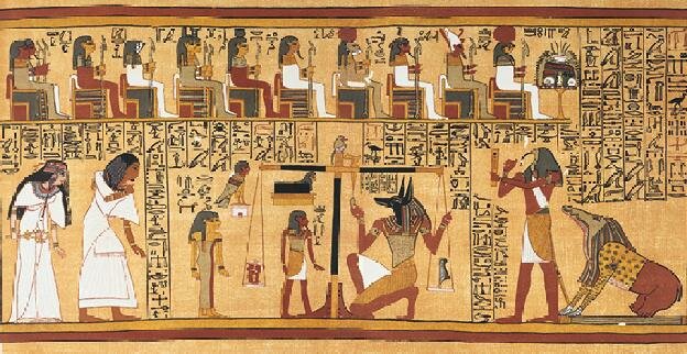 фрагмент египетской "Книги мертвых". Суд над душой умершего.