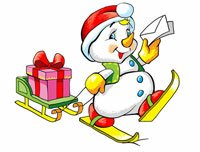 Снеговик с письмом и подарком